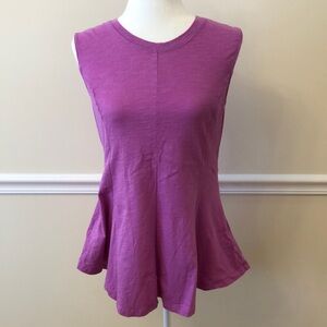 Anthropologie Eri + Ali Purple Sleeveless Cotton Shirt Size Medium EUC